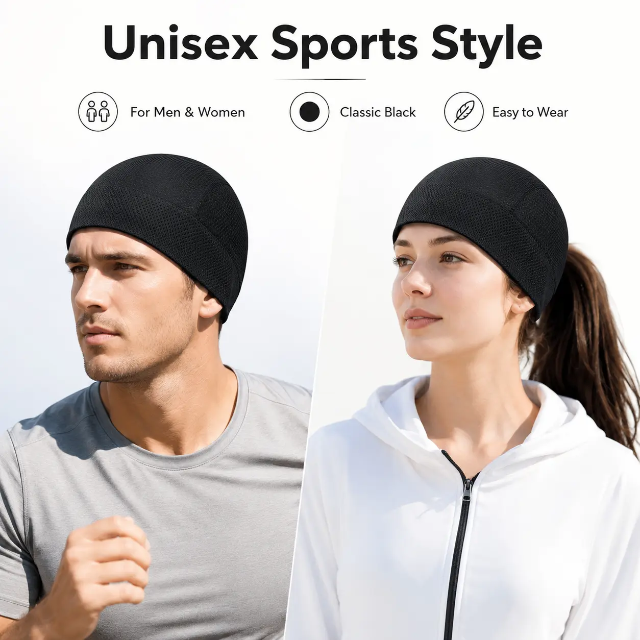 Breathable Mesh Skull Cap, Lightweight Sweat-Wicking Helmet Liner for Men & Women