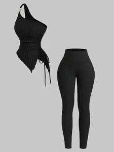 Women's Elegant Daily Commute Long Pants Set, Fashionable Casual Wear, Perfect for Office and Everyday Use, Stylish Ladies' Clothing, Stretchy Outfit Sets