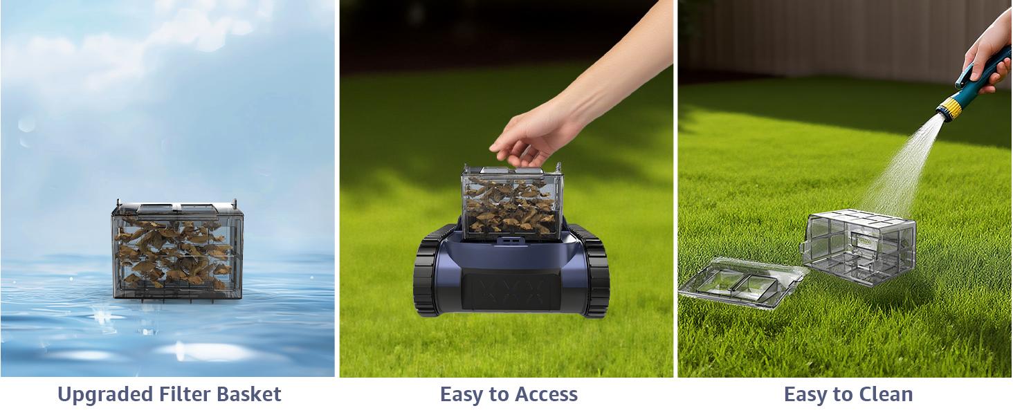 Cordless Robotic Pool Cleaner, Robotic Pool Vacuum for Inground Pools, Floor, Wall, Waterline and Drain Cleaning, 180 min Battery Life for Pool Up to 2150 Sq.ft Cordless Robotic Pool Cleaner, Robotic Pool Vacuum for Inground Pools, Floor, Wall, Waterline and Drain Cleaning, 180 min Battery Life for Pool Up to 2150 Sq.ft