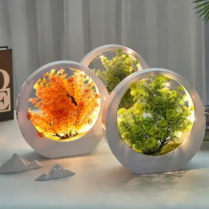 Artificial Bonsai Plant with LED Lights Fake Tree in Pot Decorative Ornament for Table Home Office Decoration