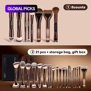 Maange Soft-Bristle Makeup Brush Set, Complexion Brush Set - Foundation, Blush, Powder, Eyeshadow, Highlighter, Concealer, Contour, Brow, Lash & Nose Shadow Brushes - Cosmetic Gift Box Set
