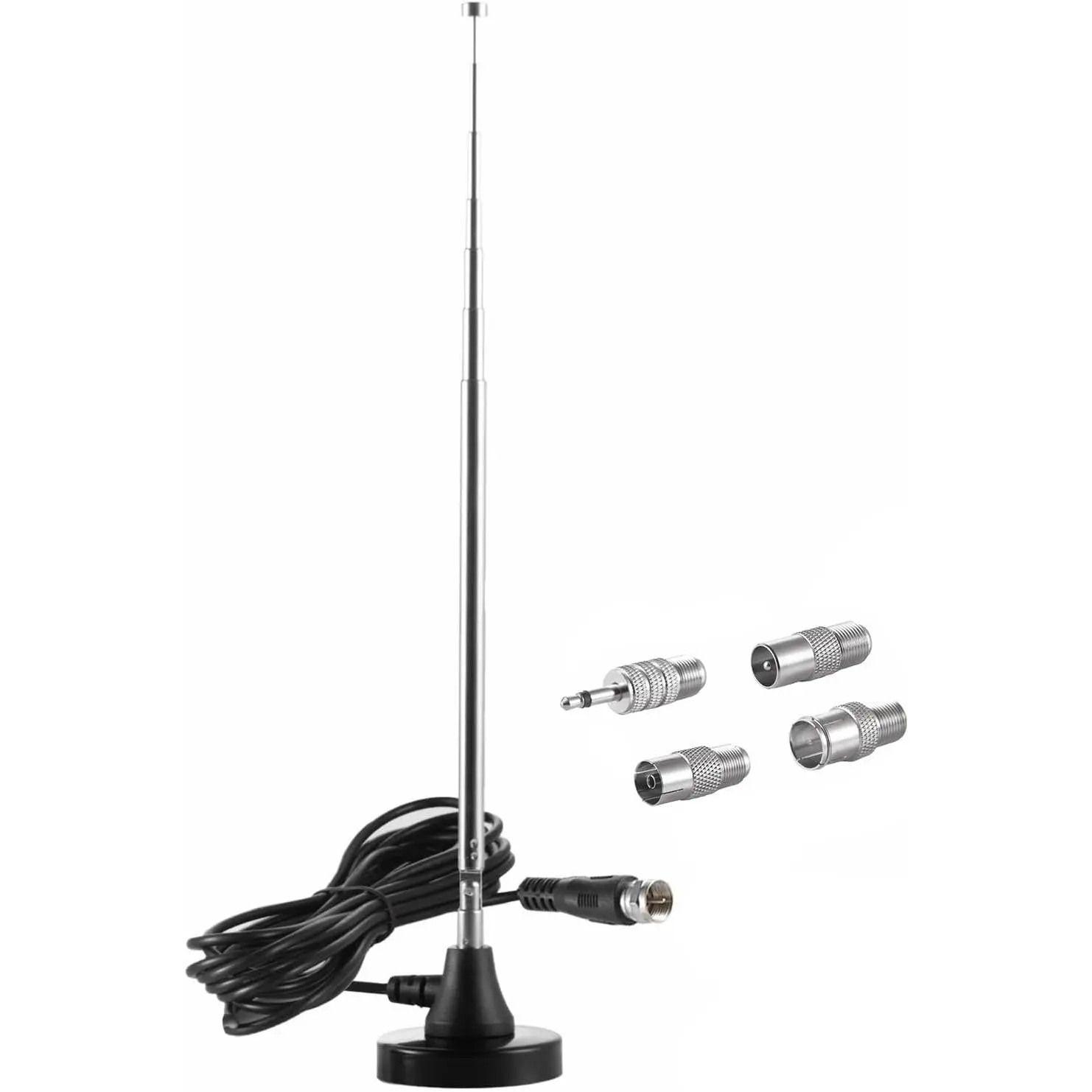 Strong Magnetic Base FM Radio Telecopic Antenna for Yamaha Pioneer Onkyo etc Bose Wave Music System FM Radio Bluetooth Home Stereo Receiver AV Audio Video Home Theater Tuner,
