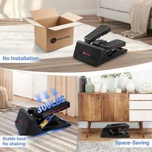 Mini Stepper for Home, 300LB Capacity Quiet Stair Stepper with Bands - Compact PVC Fitness Equipment with LCD Display, Perfect for Small Spaces & Apartment Workouts