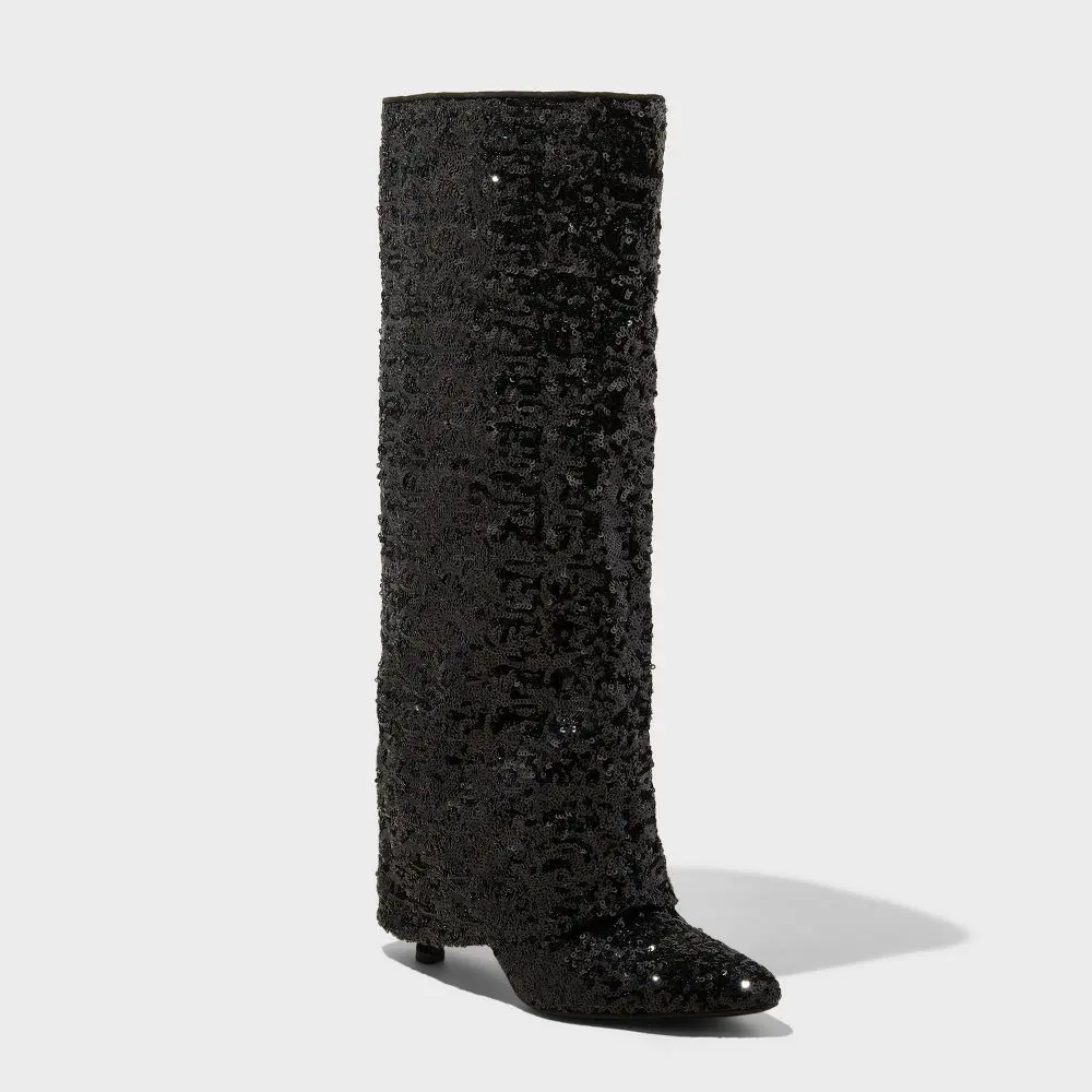 Women's Abba Sequin Foldover Tall Boots - A