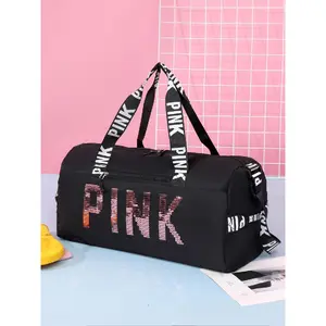 Fitness Bag with Shoe Compartment, Stylish Letter Design Large Capacity Lightweight Bag, Multifunctional Shoulder Bag, Crossbody Bag, Casual, Gym Bag