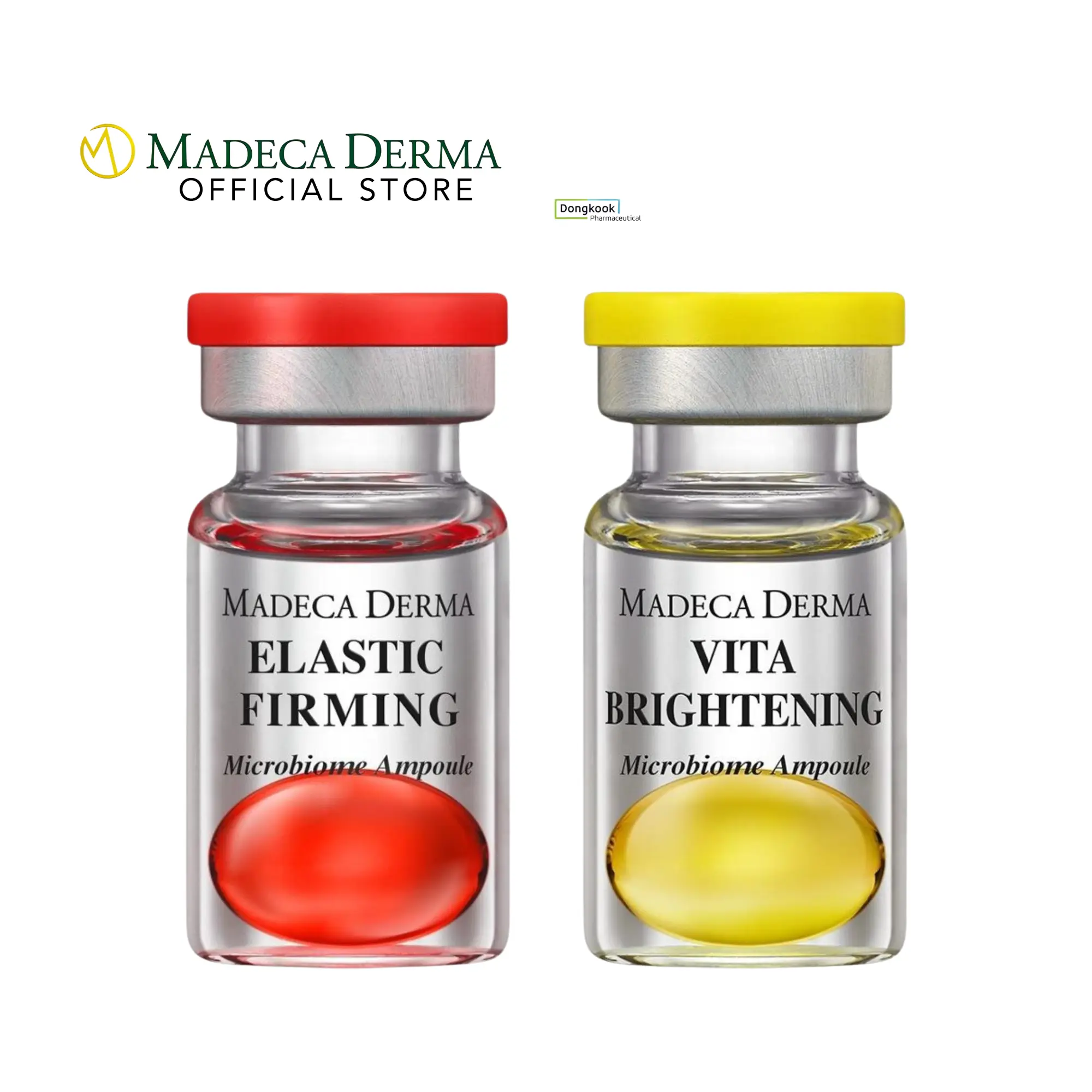[Madeca Derma] GLAZED DONUT GLOW SET (5 pcs of Elastic Firming Microbiome Ampoules & Vita Brightening Microbiome Ampoules) - AM & PM Skincare Routine