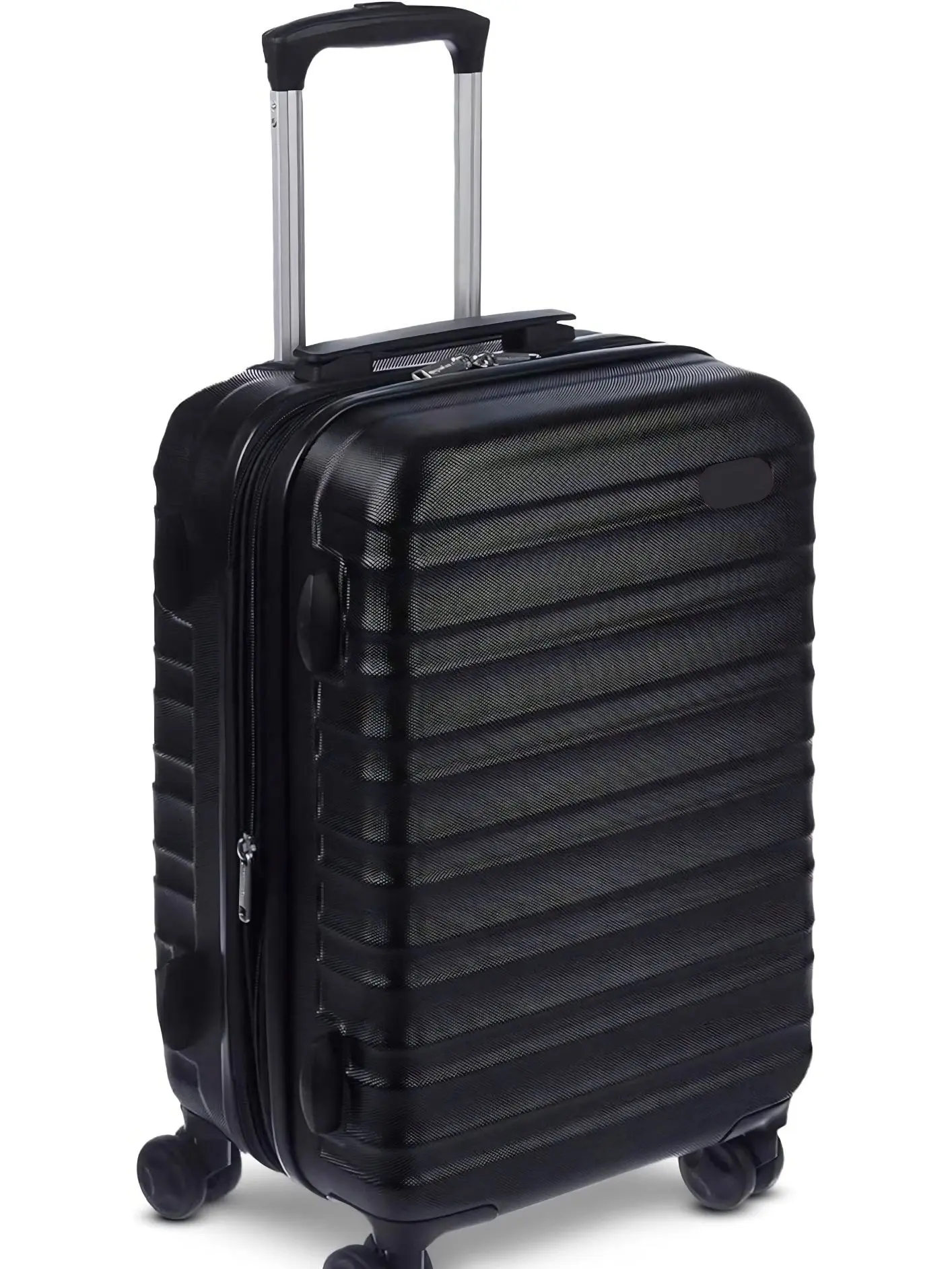 Black 21" Hardside Carry-On Luggage - 360-Degree Spinner Wheels, Expandable for Up to 25% More Space, Scratch-Resistant Hard Shell, Telescoping Handle