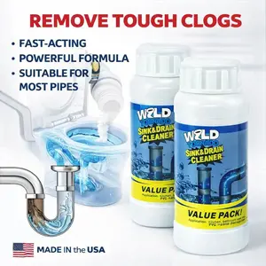 Pipe Dredging Agent for Kitchen and Toilet Pipelines,Dissolves 200+ Blockages and Kills 99% of Bacteria.2PCS