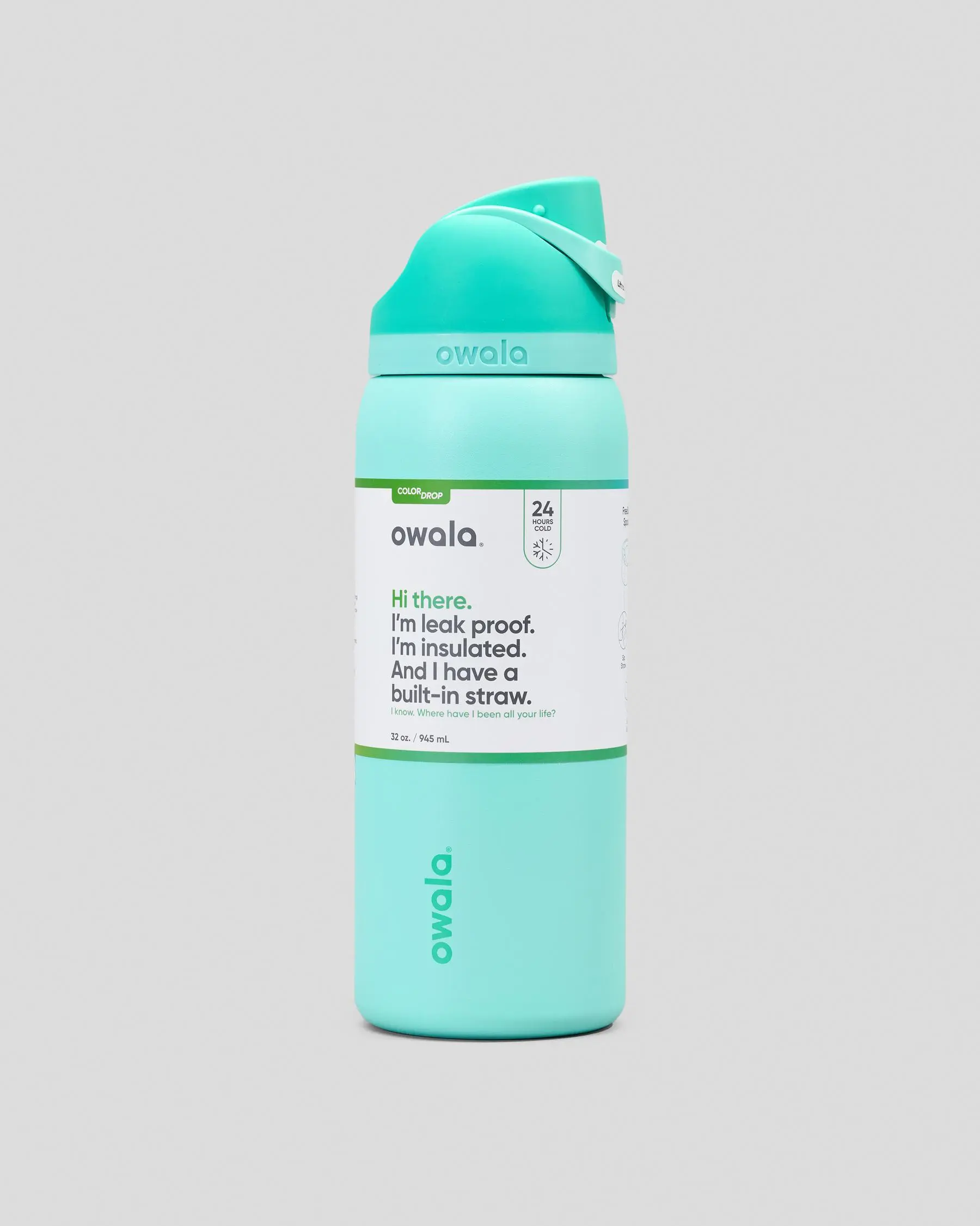 Owala FreeSip Insulated Stainless Steel Water Bottle – Mint Green, Leak-Proof Straw Lid, BPA-Free, 24 oz & 32 oz