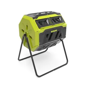 Outdoor Tumbling Composter, Dual Chamber, 2-10 Weeks Compost, 42 Gallon, SJ-CMPS1