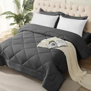 1pc 260gsm Diamond Quilted All-Season Blanket, Luxury Nordic Home Bedspread, 100% Polyester, Comfortable Plush Duvet, King Size