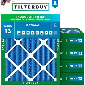 Filterbuy 30x36x4 Air Filter (5-Pack), Pleated MERV 13 Optimal Defense HVAC AC Furnace Air Filters (Actual Size: 29.50 x 35.50 x 3.75 Inches)