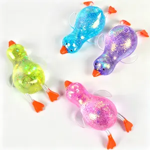 Explorinox 5.12in Squeeze random color Duck Stress Relief Toy Mini Stretchy Soft TPR Fidget Toy with Sparkling Design for Anxiety Relief & Sensory Stimulation