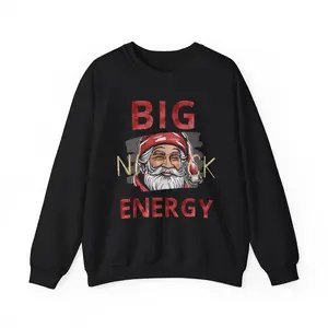 Big Nick Energy Christmas Sweater - Funny Holiday Apparel, Hilarious Xmas Jumper, Festive Winter Pullover - Knit, Menswear