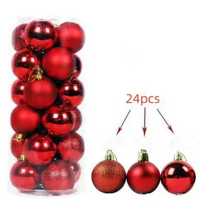 Christmas Ball Ornament, 24pcs/set Shatterproof Ball Ornament, Festive Hanging Decoration for Home Party Festival, Home Decor Supplies, Christmas Ornaments