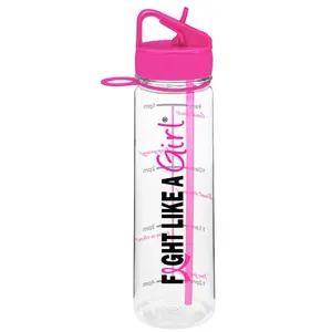 Fight Like a Girl Hybrid SlimKim Water Bottle - Hot Pink