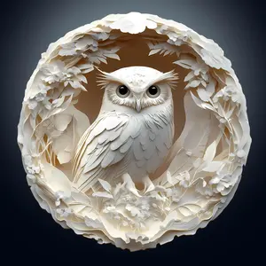 Paper Carved Owl Wooden Jigsaw Puzzle for Adults and Kids Unique Shape Animal Wood Puzzles Challenging Puzzle, Family Game Creative Gifts，Laser-Cut Durable HDF Wood Puzzle