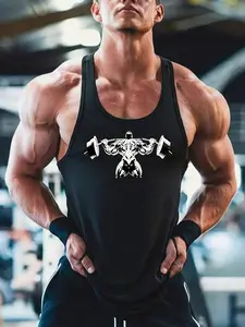 Men's Muscle Gym Stringer Tank Top Breathable athletic muscle shirt, versatile for both workout training and daily street styling. Slim-fit bodybuilding vest, Sports Fitness Vest Gym Apparel