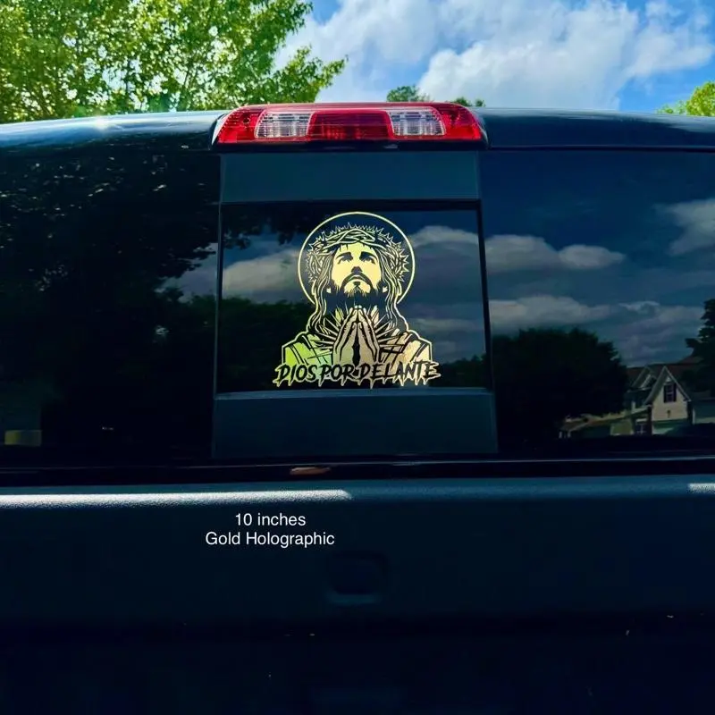 Dios Por Delante Praying Decal Sticker For Cars, Trucks, SUVs, Glass Doors, Windows, and Fridges - Available in Multiple Colors & Sizes