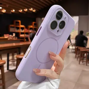 [KQ]Original Liquid Silicone Magnetic Magsafe Case for iPhone 16 13 14 15 Pro Max 17 pro max Air Glass Camera Protector Camera Control Button Cover