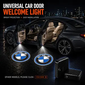 2 Pack BMW Logo Wireless LED Car Door Projector Lights, HD Welcome Ghost Shadow Puddle Lamps, Magnetic Sensor No Drill Easy Install Courtesy Lights Fit 3 5 7 Series X1 X3 X5 X7 Sedan SUV Sports Car Upgrade Auto Interior Mod Accessories