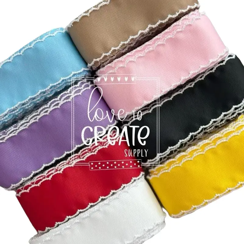 3 yds of 1.5” Embroidery Grosgrain ribbon 3 yds of 1.5” Embroidery Grosgrain ribbon