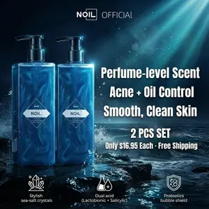 NOIL 2-Pack Perfume Shower Gel Brightening pH-Balanced Acne-Clearing Body Wash with Oceanic Woody Fragrance for Daily Use