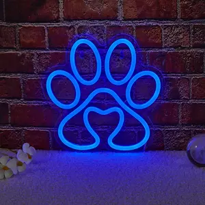 Creative Paw Shaped Neon Sign, USB Powered Neon Light, Led Neon Lights, Decorative Neon Sign for Home Party Game Room, Home Decor, Room Decor