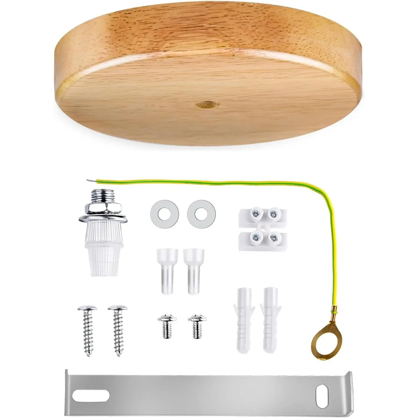4.7" Wooden Ceiling Canopy Kit with Hardware,Handmade Natural Wood Ceiling Plate for Pendant Light or Hanging Lights,DIY Chandelier Fixture