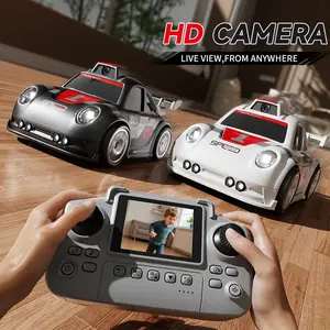 2.4GHz 4WD Kids Sensor Drift RC Car with HD Camera, LED Lights & Tires, Remote Control Racing Car for Indoor Family Play with Follow Mode, Escape Mode, Demo Mode, Lights & Sound Smart remote control racing car toy, perfect as a holiday gift for children.