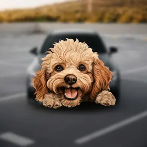 1PC  Cute Curly Puppy Universal Car Sticker Is Waterproof  Wear-resistant and Easy-to-apply  Suitable for Car Windshields  Bumpers  Motorcycles  SUVs  Cute Pets  Personalized Body Decoration Stickers  DIY  Self-adhesive Must-have