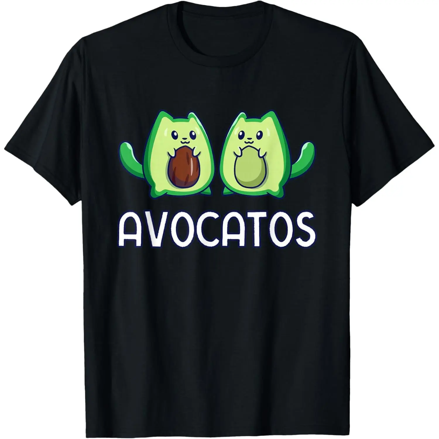 Men's Avogato Graphic Tee | Vegan Avocado Cat Cotton T-Shirt, Short Sleeve Relaxed Fit Casual Style, Shortsleeve, Fabric, Top, Tshirt, Round Neck, Everyday, Soft, Print