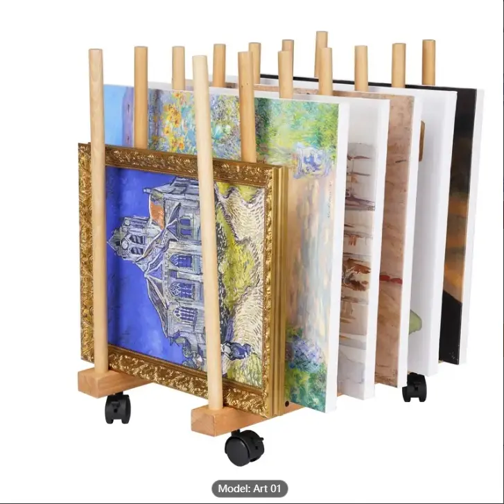 Art Storage Rack With Wheels, Artwork Storage, Art Drying Rack, Art Canvas Storage, Drawing Board Storage Rack, Frame, Panel, Art Storage Organizer (11.8"x21.6"x19.5")