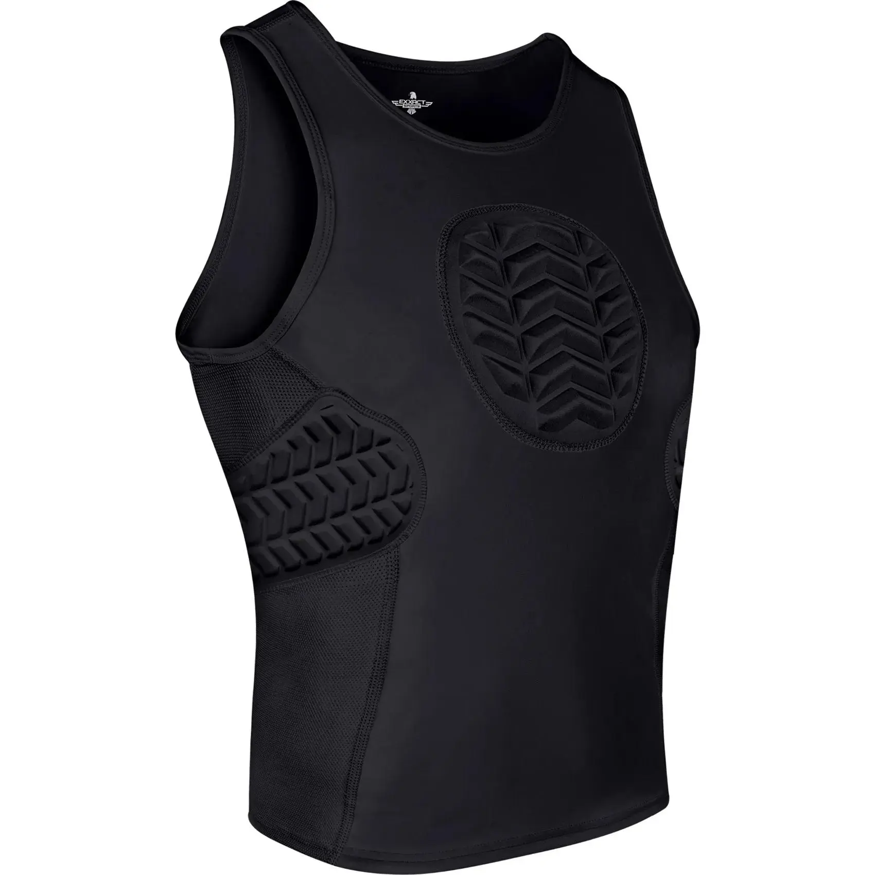 Exxact Sports Youth Baseball Chest Protector, Tank Top Sternum Chest & Ribs Guard, Softball Chest Protector Youth (Black)