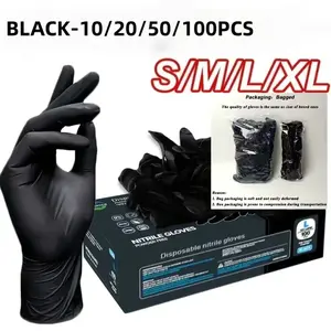 Disposable Nitrile Gloves, 10/20/50/100 Pieces, Tattoo, Nail Care, Painting, Dishwashing, Cleaning, Pet Bathing, Home Kitchen Bathroom