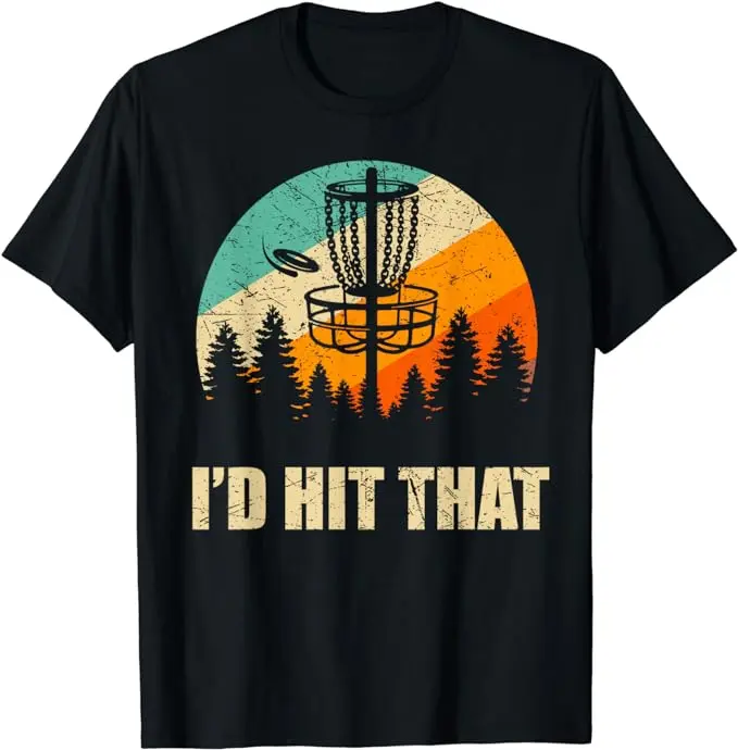 Funny Disc Golf T-Shirt, Gift for Disc Golfers, Retro Disc Golf Sport Shirt, Sunset Vintage Frisbee Golf T-Shirt Menswear Top Underwear