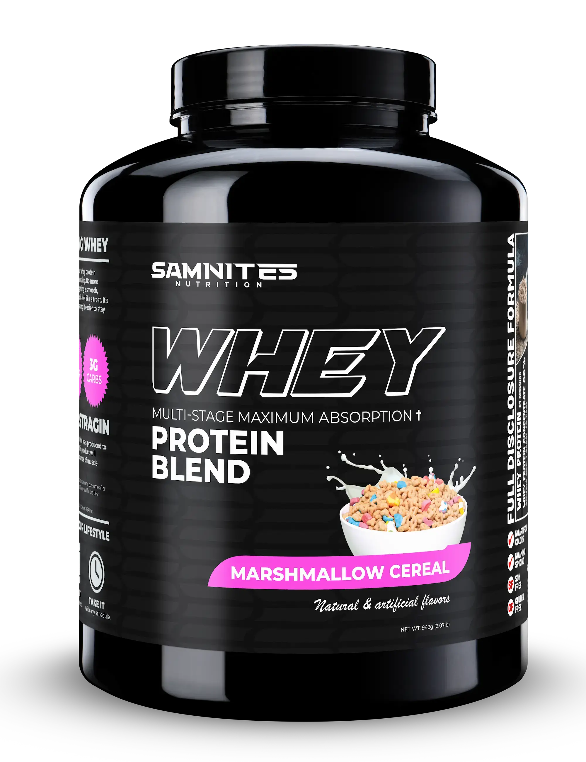 Samnites Nutrition Marshmallow Cereal Whey Protein Blend 25g Protein Per Serving 27 Servings Per Container Healthcare Fitness Dietary Supplement Muscle Growth Recovery Milk Edible