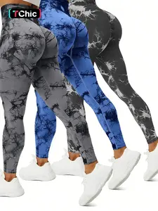 Women's  Tie Dye Print Ruched High Waist Pants, Casual Comfy Trousers for Daily Wear, Ladies Bottoms for All Seasons, High Waisted Leggings, Tie Dye Leggings, High Waist Stretchy