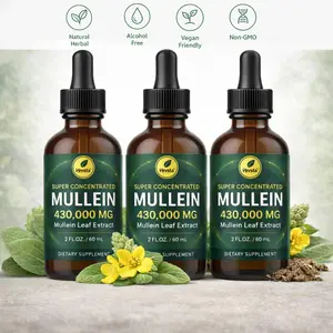 Mullein Leaf Extract Drops 430,000mg Super Strength | Herbal Lung Cleanse & Respiratory Support | 60ml Liquid Supplement