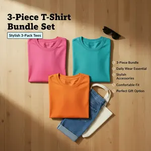 3-Piece T-Shirt Bundle, Fashion Accessory Set for Everyday Wear