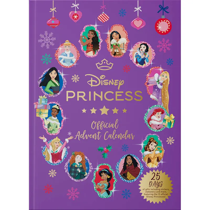 Official Disney Princess Advent Calendar - Office Stationery Countdown Organiser with 25 Exclusive Gadgets, 25 Days of Surprise Gifts, Keychains, Custom Stationery, Decorative Tapes for Countdown Fun (Official Edition)