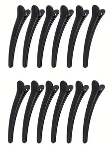 12PCS Matte Hair Clips, Hair Clip Set, Sectioning Clips, 7.5cm/2.95in Retro Simple Glossy One-Step Hairpins, Makeup Fringe Clip Side Part Hair Pin No Trace Hair Accessories