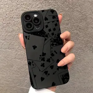 A Black Poker Card Personalized Shockproof Phone Case, Suitable for iPhone 17 Air/16 Plus/15 Pro Max/14 Pro/13/12/11/XS Max/X Phone Case, Ideal Gift for Family, Friends, Lovers, Boyfriend, Girlfriend, Best Choice for Holiday Gifts MS258