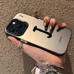 J Lucky Letter Pattern Phone Case for iPhone 16 15 14 Pro Max 13 12 11 XR XS Plus Shockproof Non Slip Military-Grade Protection slim Cover