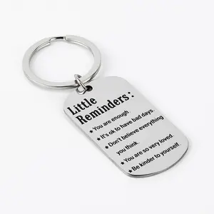 Stainless Steel 3 Pcs Durable Keychains with Engraved Inspirational Quotes for Women and Men - Perfect Birthday and Christmas Gifts Reminders