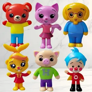 6pcs/set Cute Plim Clown Anime Figure Toy PVC Enlightenment Education Model Dolls For Children Gift Desk Decorations