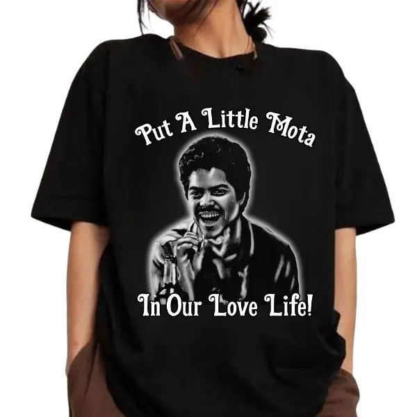 Latin Rock Movie Tribute Shirt, Vintage La Bamba Style Graphic Tee, Put A Little Mota In Our Love Life Quote Shirt, Retro Chicano Music Fan T Shirt, 80s Culture Apparel Unisex Cotton Tee For Men Women