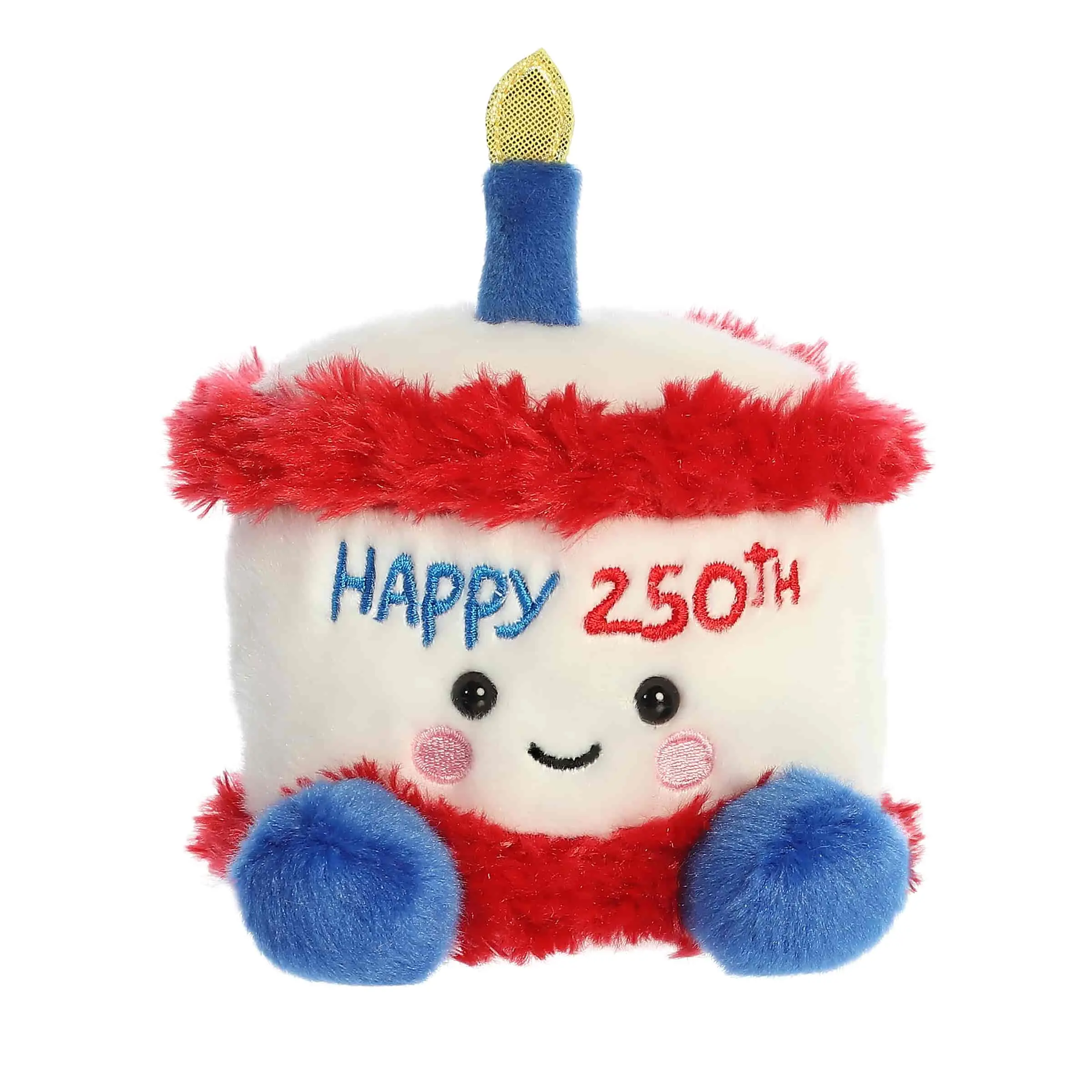 Palm Pals Adorable Limited Edition America B'Day Cake Multicolor Soft Plush Collectable Stuffed Animal