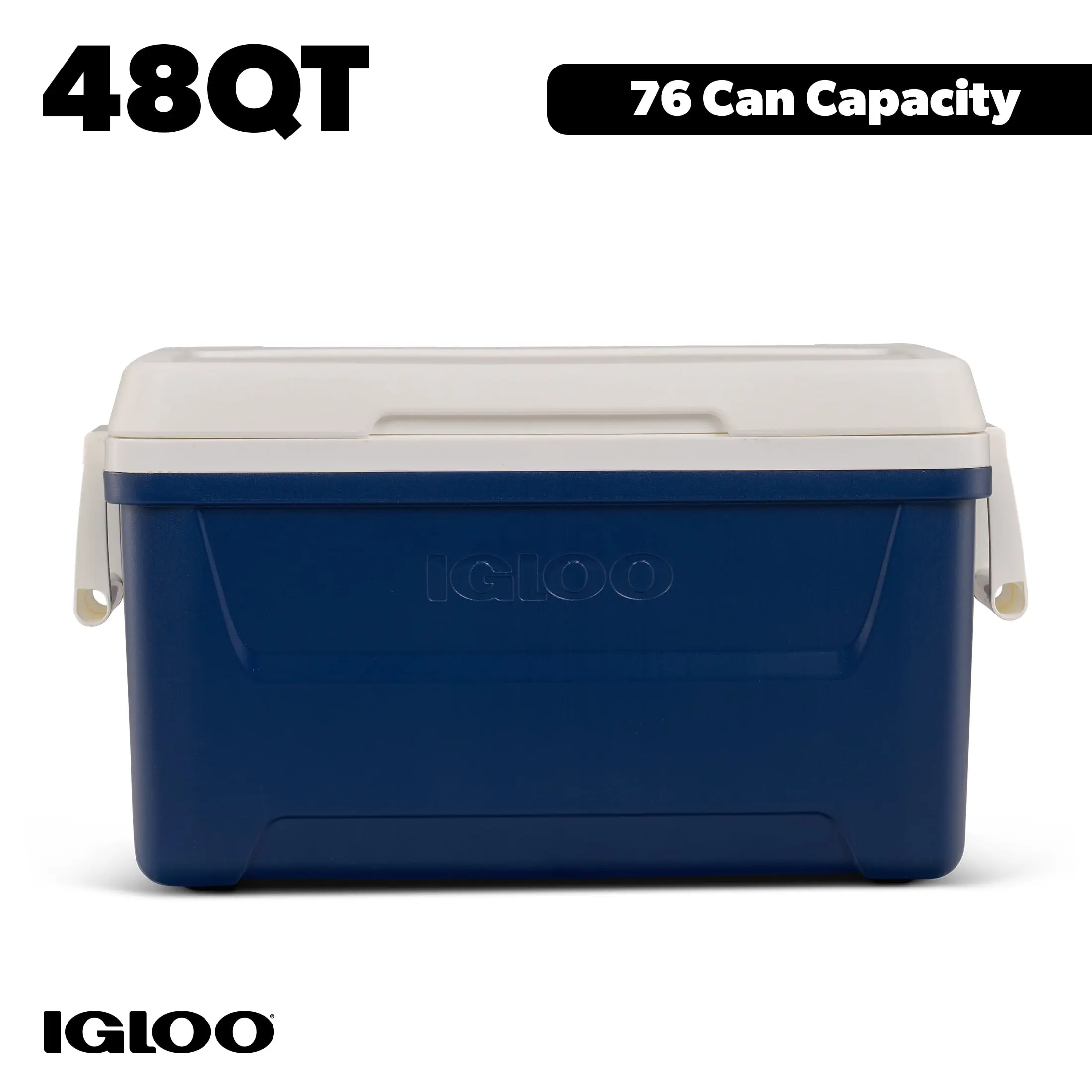 Igloo 48 QT Laguna Hard-Sided Durable Portable Cooler - Navy, Camping Supplies, Coolers & Cool Bags, Large Size Fits Groups, for Sports & Outdoor Use, Outdoor Trips
