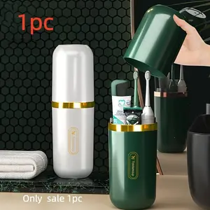 Portable Travel Toothbrush & Toothpaste Set, Toothbrush Holders, Bathroom, Includes Brush, Paste, Mouthwash Cup, Lightweight No Odor, Perfect Holiday Gift